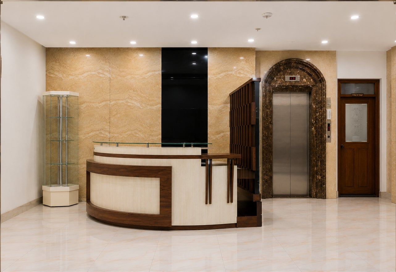 Khu vực lễ tân văn phòng CMT8